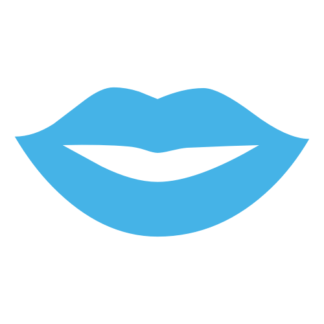 Kiss Lips Decal (Baby Blue)
